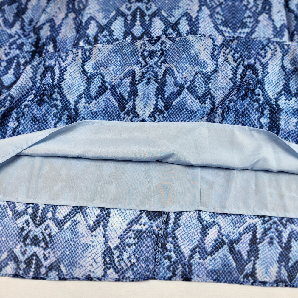 Jaclyn Smith SKIRT Womens Plus Size XXL Blue Snakeskin Design Chiffon Midi NWT - Picture 10 of 15